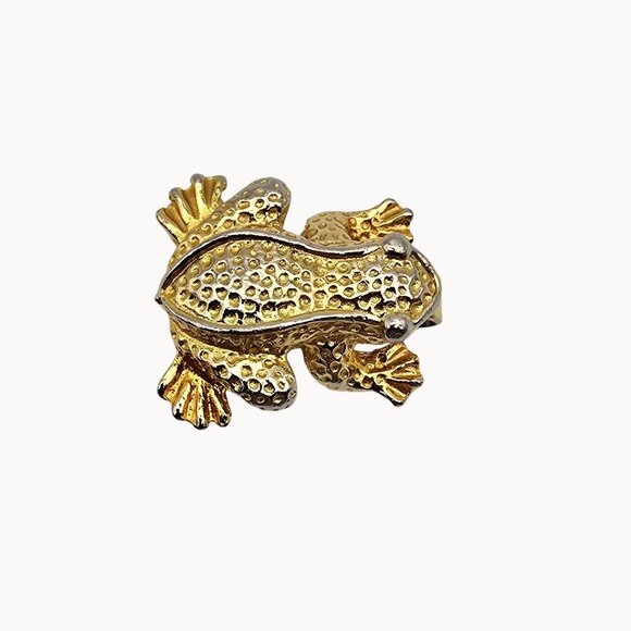 VTG 1975 Mimi Di Gold Tone Figural Frog Belt Buckle Accessory Whimsical Fairy - Picture 6 of 8